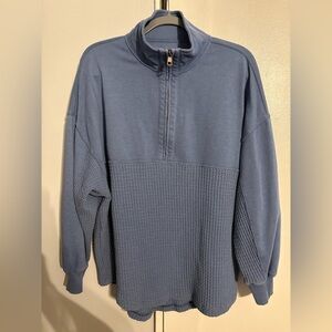 Women’s American Eagle Blue Half-Zip waffle sweater
